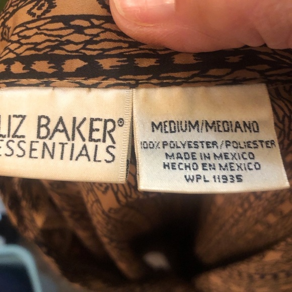 Vintage Liz Baker Essentials Button Up Blouse Size Medium - Picture 5 of 5